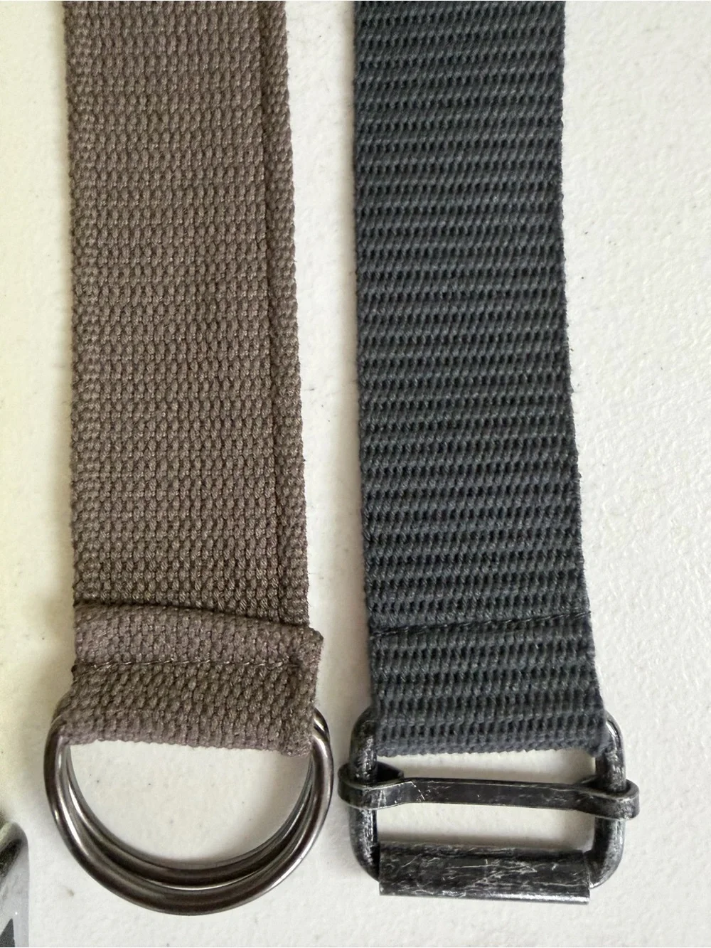 Men's Webbing D-Ring Belt in Black and Olive